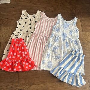 H&M girls SZ 6X Dress / skirt Set - Polka Dot, Striped, Floral , ruffle skirts